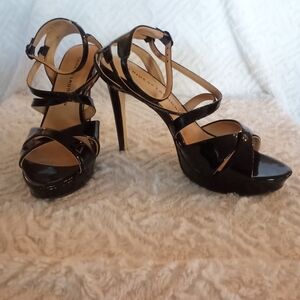 Black Strappy High Heel Sandals